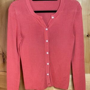 Women's Coral Button-Up Sweater